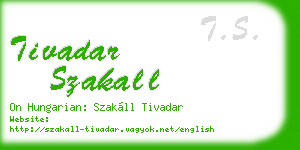 tivadar szakall business card